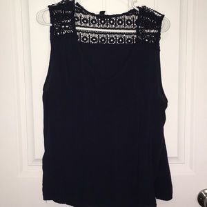 Navy lace tank